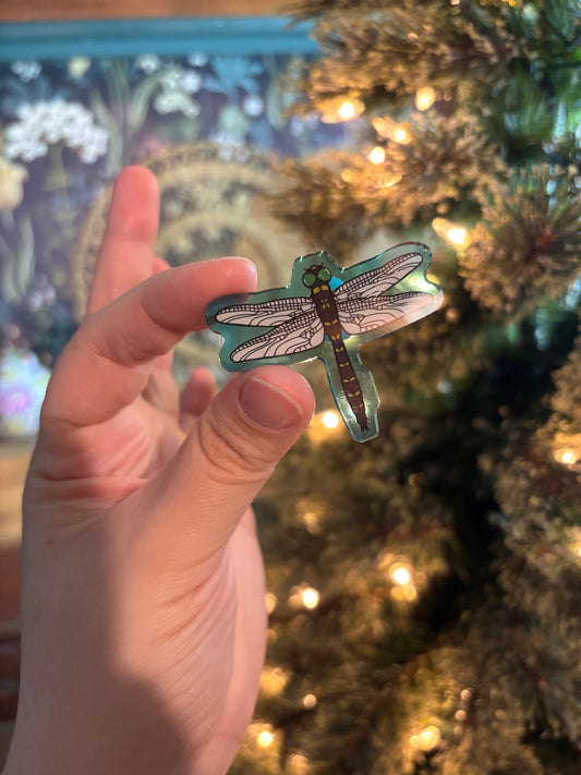 Dragonfly Acrylic Pin - Hand-Drawn Art Pin