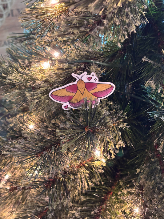 Rosy Maple Moth Sticker
